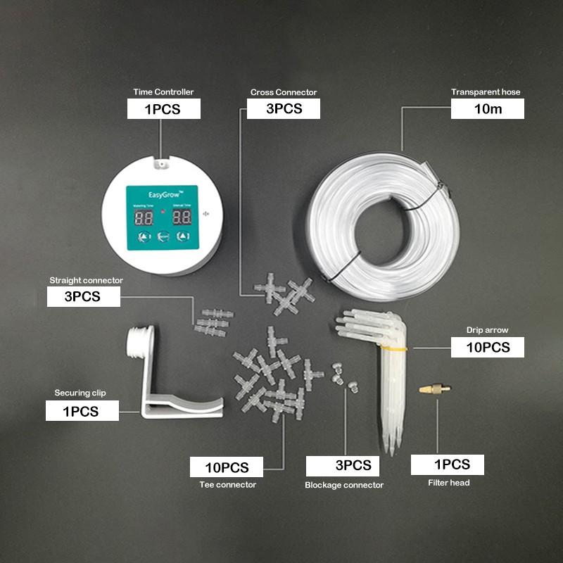 Automatic Drip Irrigation Kit, Self Watering System with Timer for Balcony Deck Planter, Patio