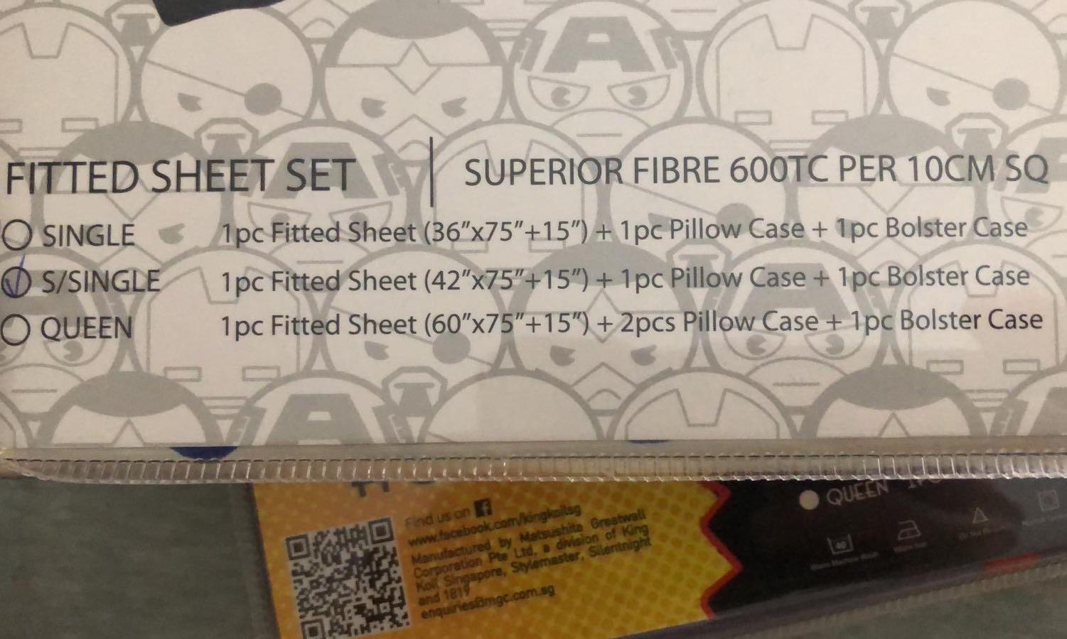Bedsheet Set (Category: Bedding & Towels) located in Singapore. Submitted by pantan (Listing ID 238347365, Image 3). Description: New, S/Single, COD.