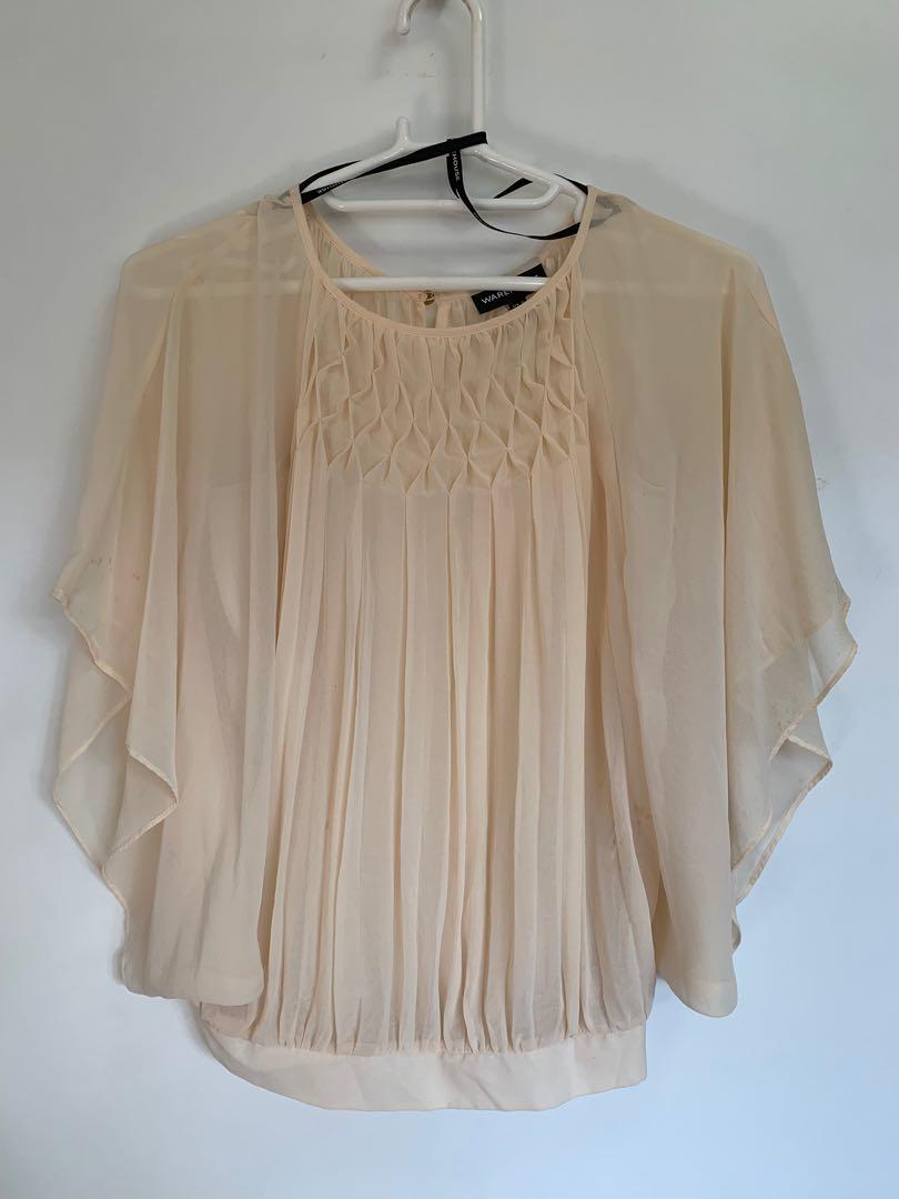 beige sheer top
