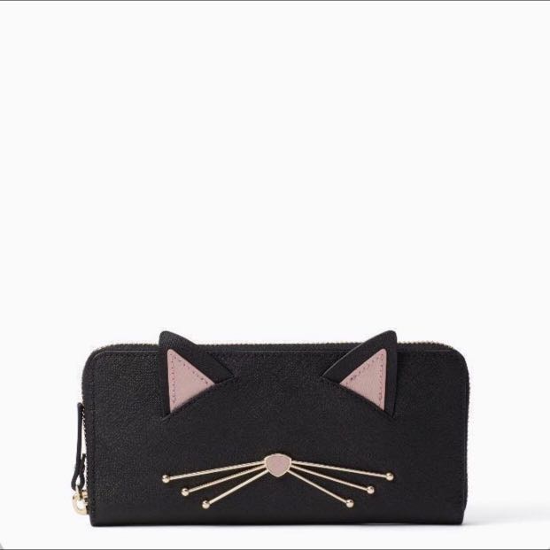 BNIB Kate Spade Wallet Cat s Meow Cat Lindsey Black Cat Women s Fashion Bags Wallets Wallets Card Holders on Carousell