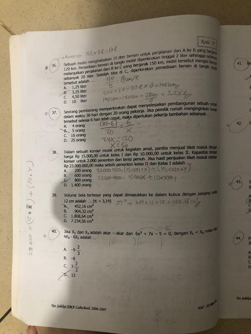 Buku Kumpulan Soal Untuk Tes Sma Labschool Buku Alat Tulis Buku Di Carousell