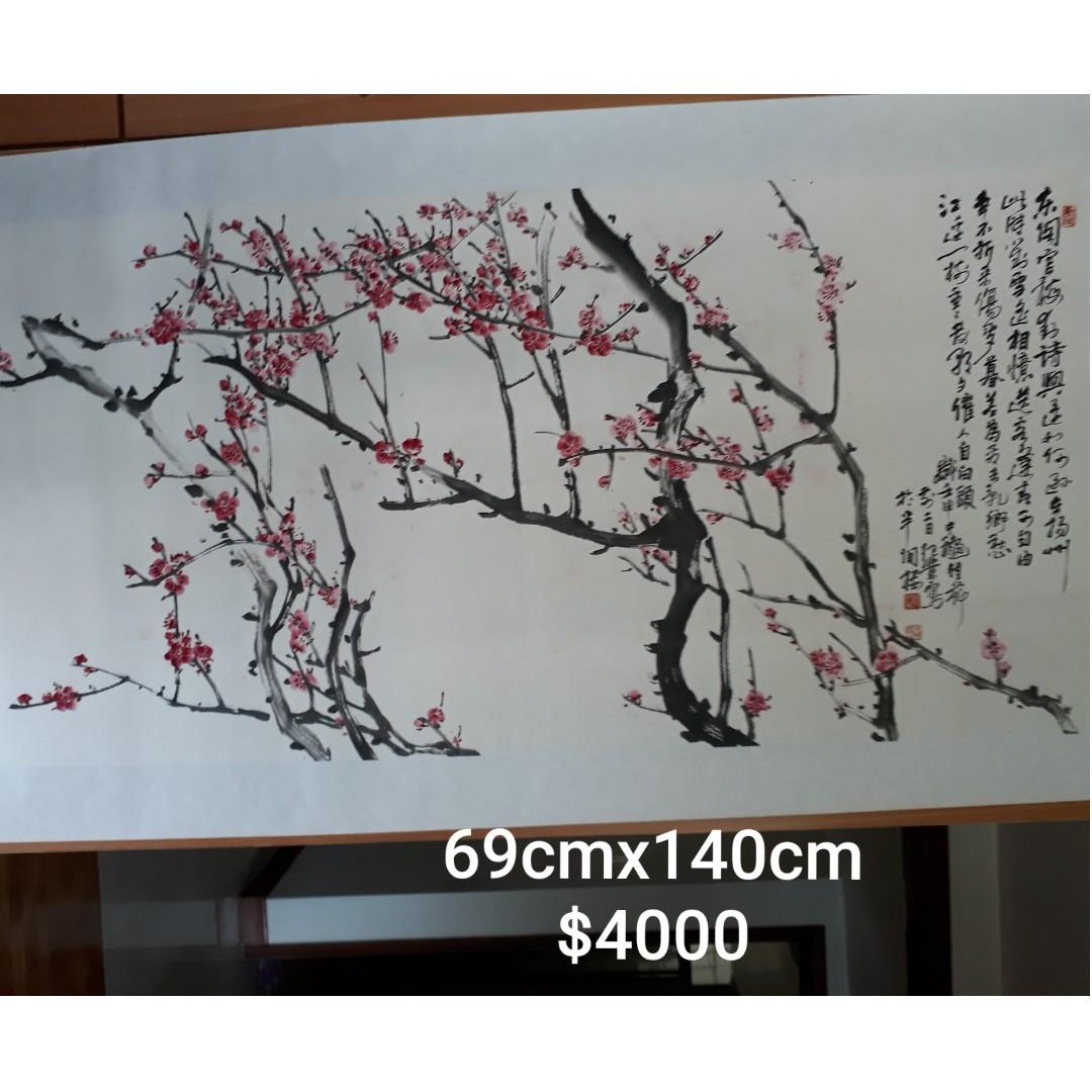 Famous Chinese Artist Painting Tan Kee Sek曾纪策梅花图 Design