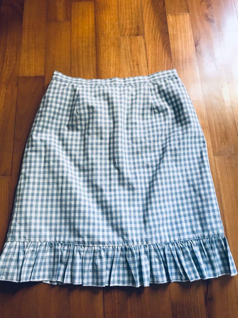 Gingham light blue skirt Women s Fashion Bottoms Skirts on Carousell
