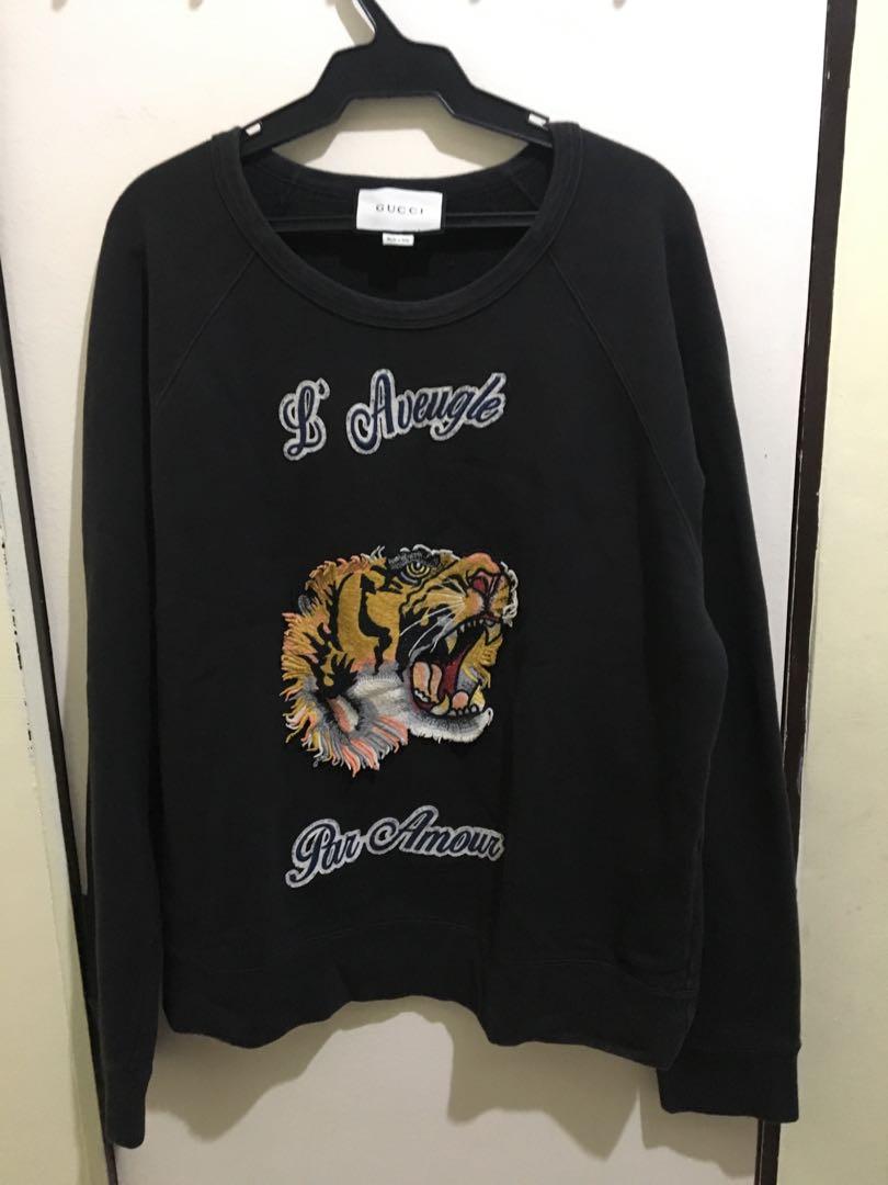 Gucci L'aveugle Par Amour Bee crew neck sweatshirt large