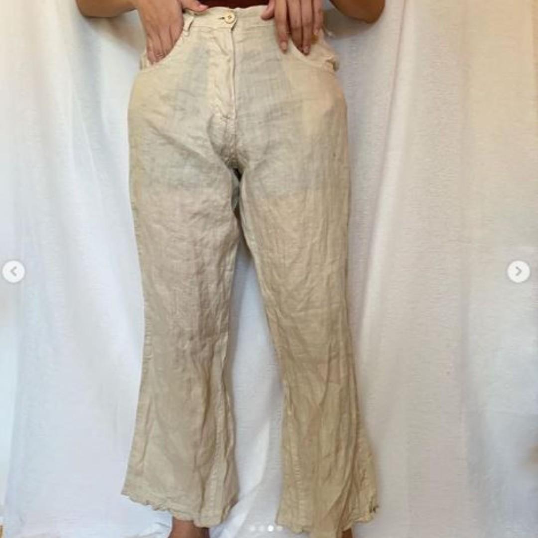 imperial brand linen trousers (Category: Other Bottoms) located in Leyte. Submitted by sweet.repeatt (Listing ID 238428766, Image 1). Description: size 26-27.