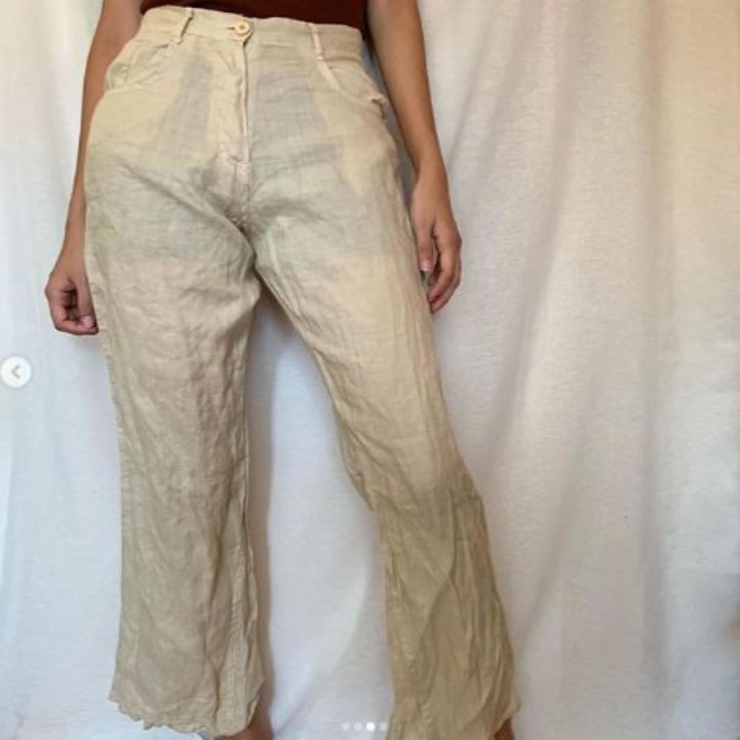 imperial brand linen trousers (Category: Other Bottoms) located in Leyte. Submitted by sweet.repeatt (Listing ID 238428766, Image 2). Description: size 26-27.