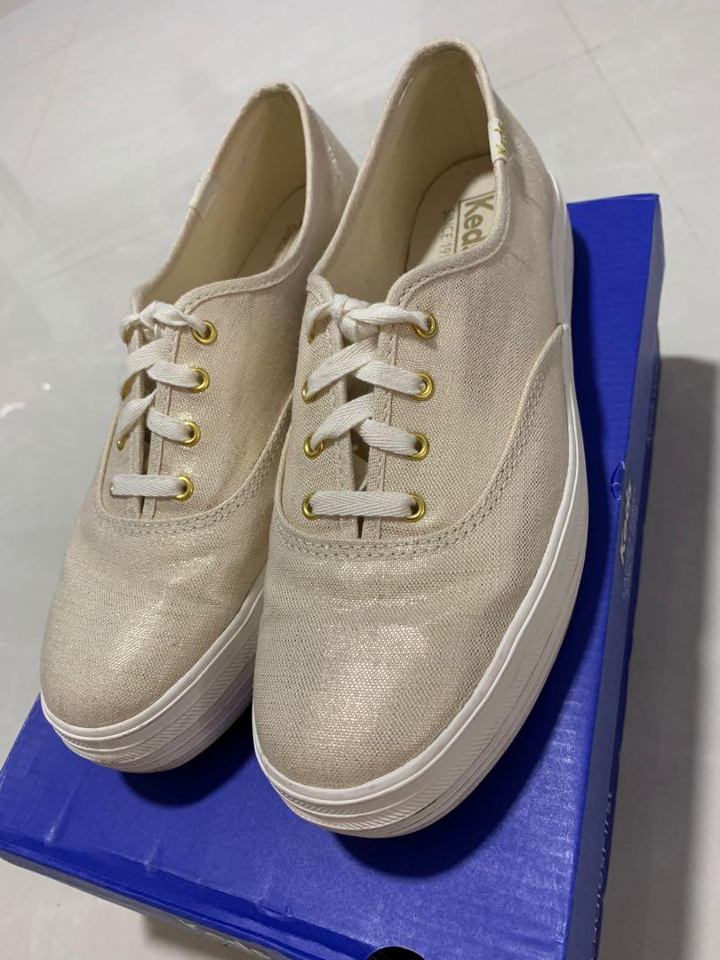 champagne color sneakers
