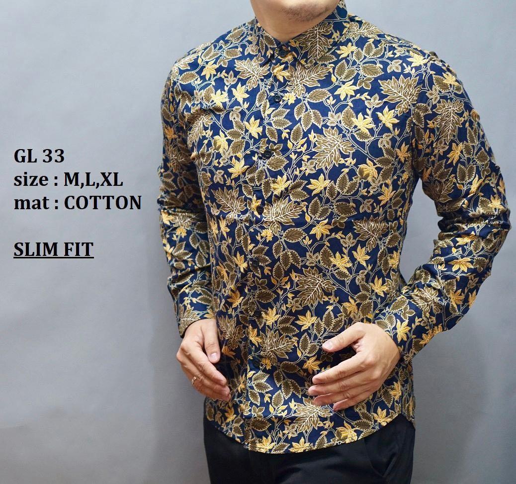 Slim fit batik shirt store