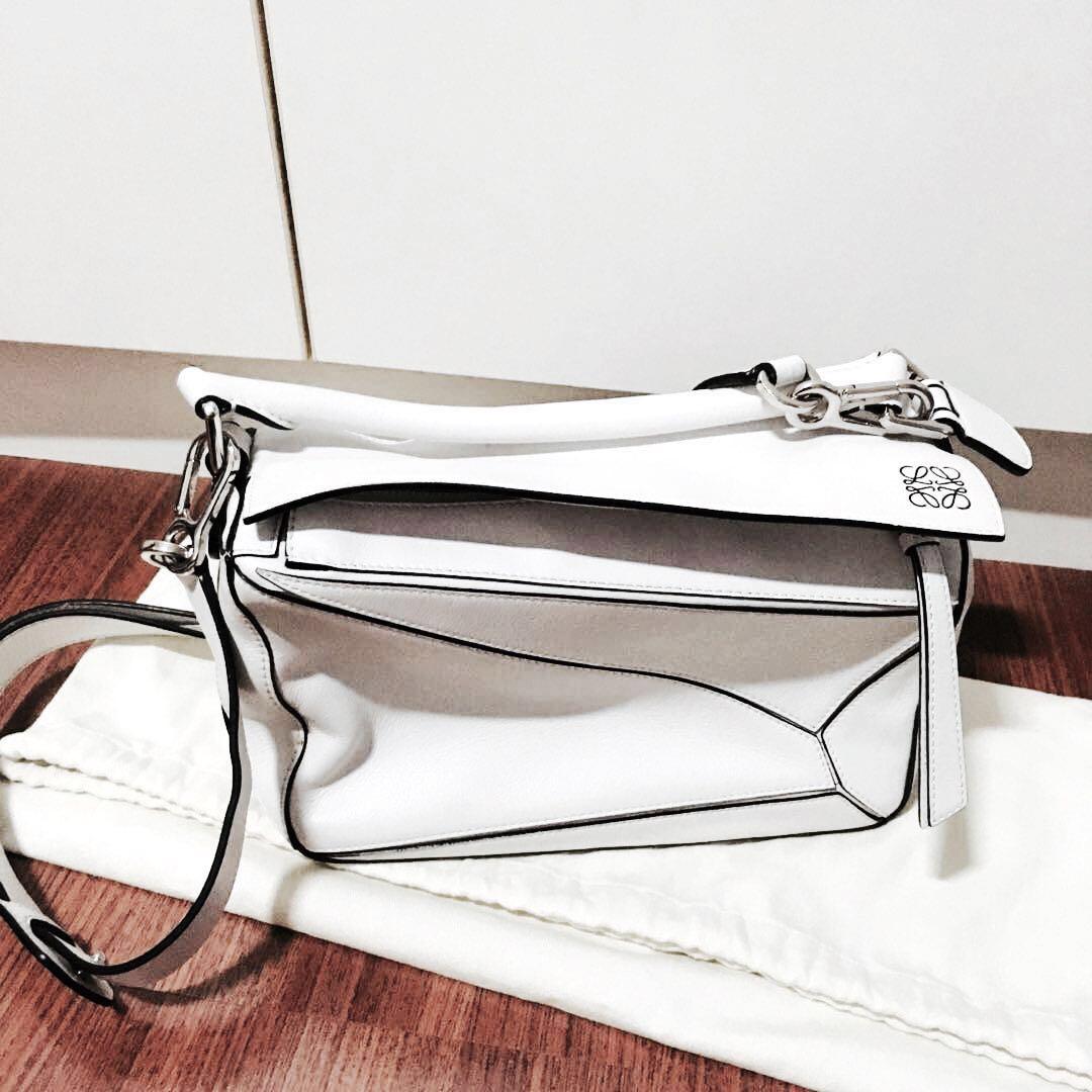Loewe Puzzle Bag in White Small