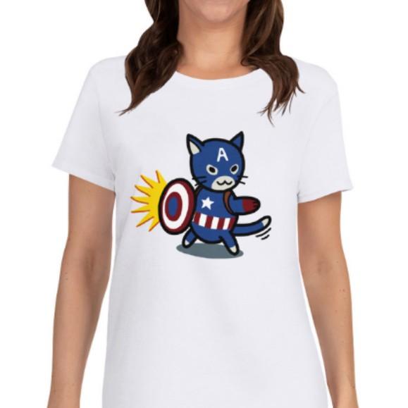 Marvel Avengers Captain America Cute Cat Shirt Men s Fashion