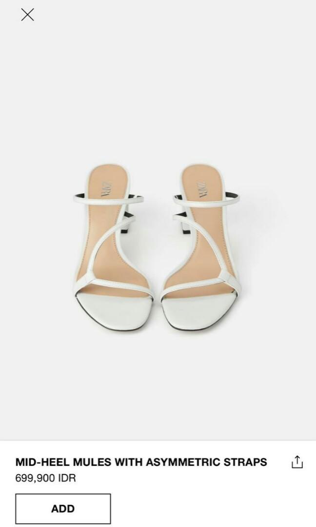 zara heeled mules with asymmetrical straps