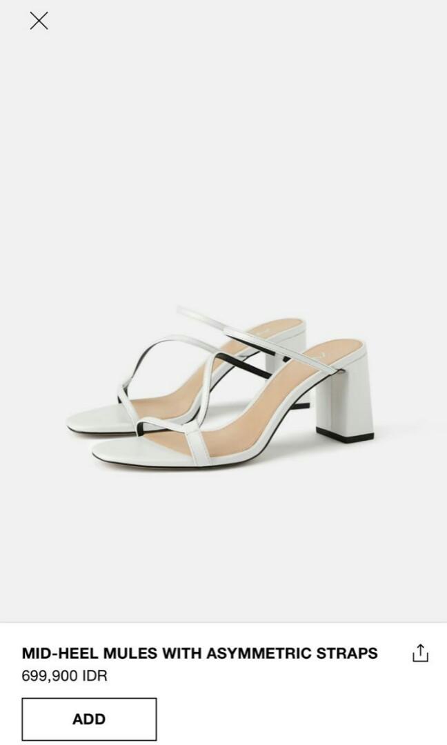Zara heeled mules with asymmetrical straps best sale