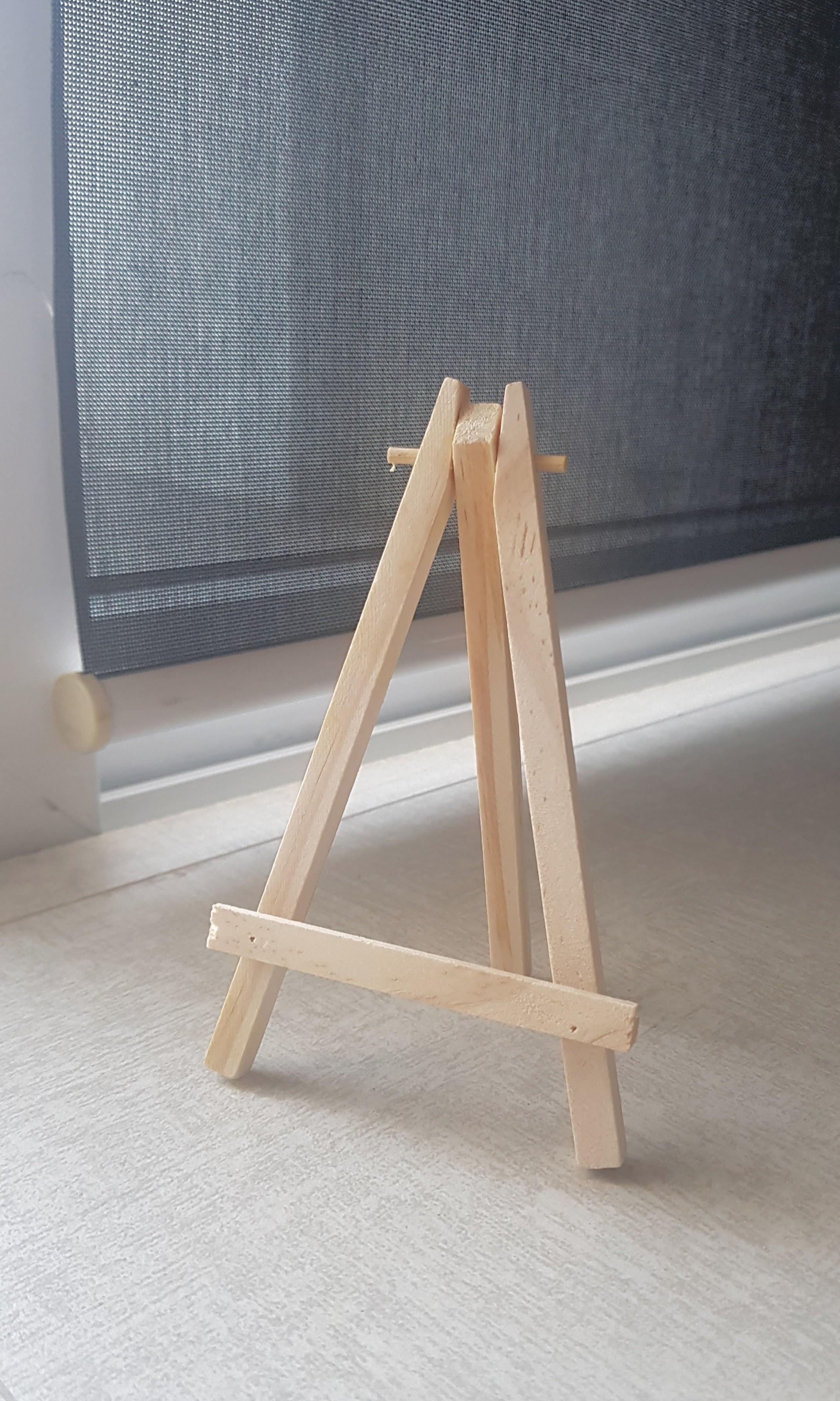 Mini Wooden Easel (25 pcs.) (Category: Craft Supplies & Tools) located in San Juan City. Submitted by pinwheeler (Listing ID 238420063, Image 1). Description: Mini wooden easel stands, 25 pieces on-hand, brand new and individually wrapped. Can be used as standees for photos, cards, etc. Height: 6 inches. Selling all 25 as one set only. Meetups in San Juan, Ortigas area or BGC. Can be picked up via Grab or Lalamove also..