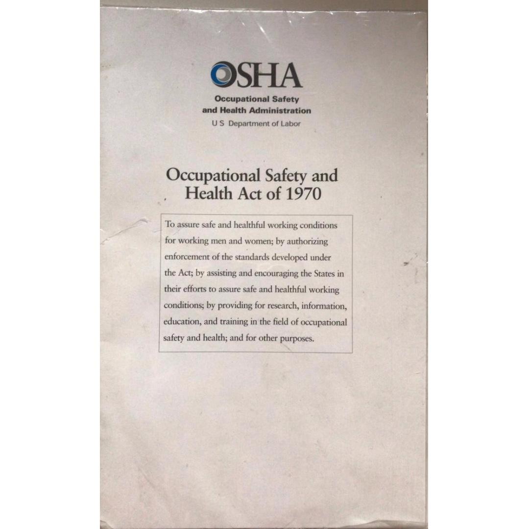 Occupational Safety And Health Act Of 1970 Books Stationery Textbooks Professional Studies On Carousell