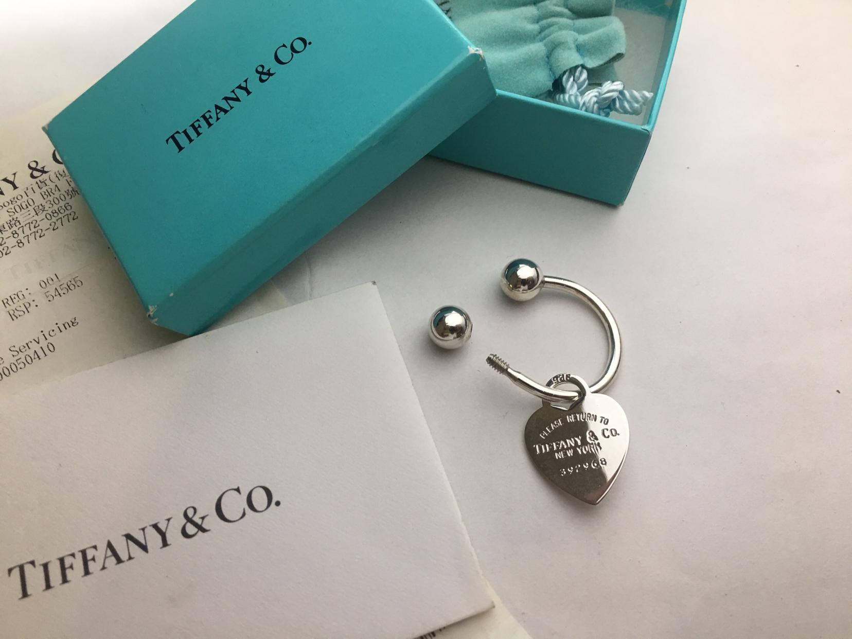 真品tiffany&co 爱心坠钥匙圈 9成新