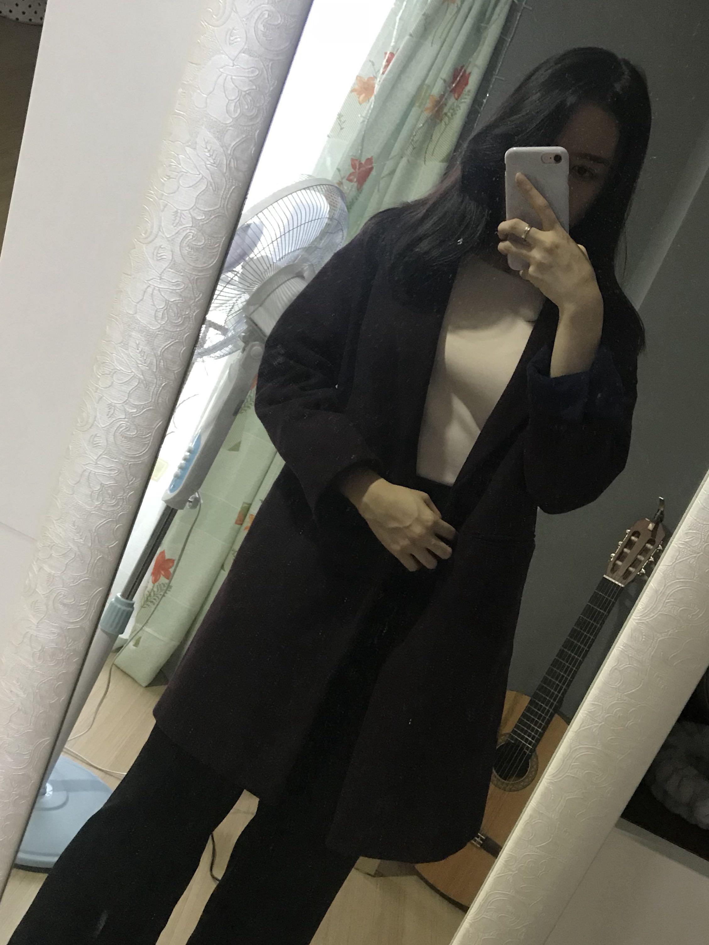 Topshop petite top black coat