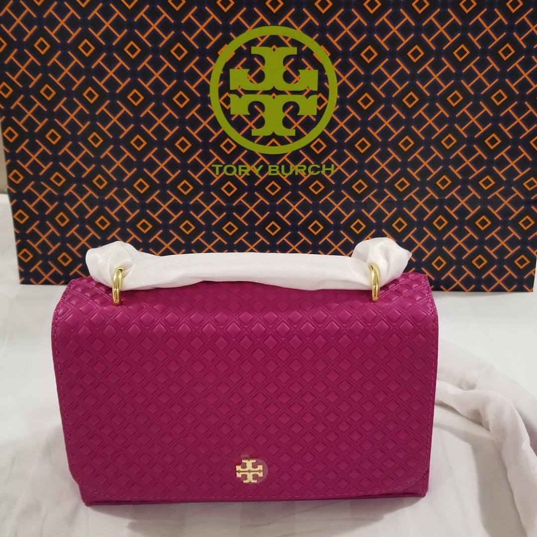 Tory burch marion outlet embossed shrunken shoulder bag