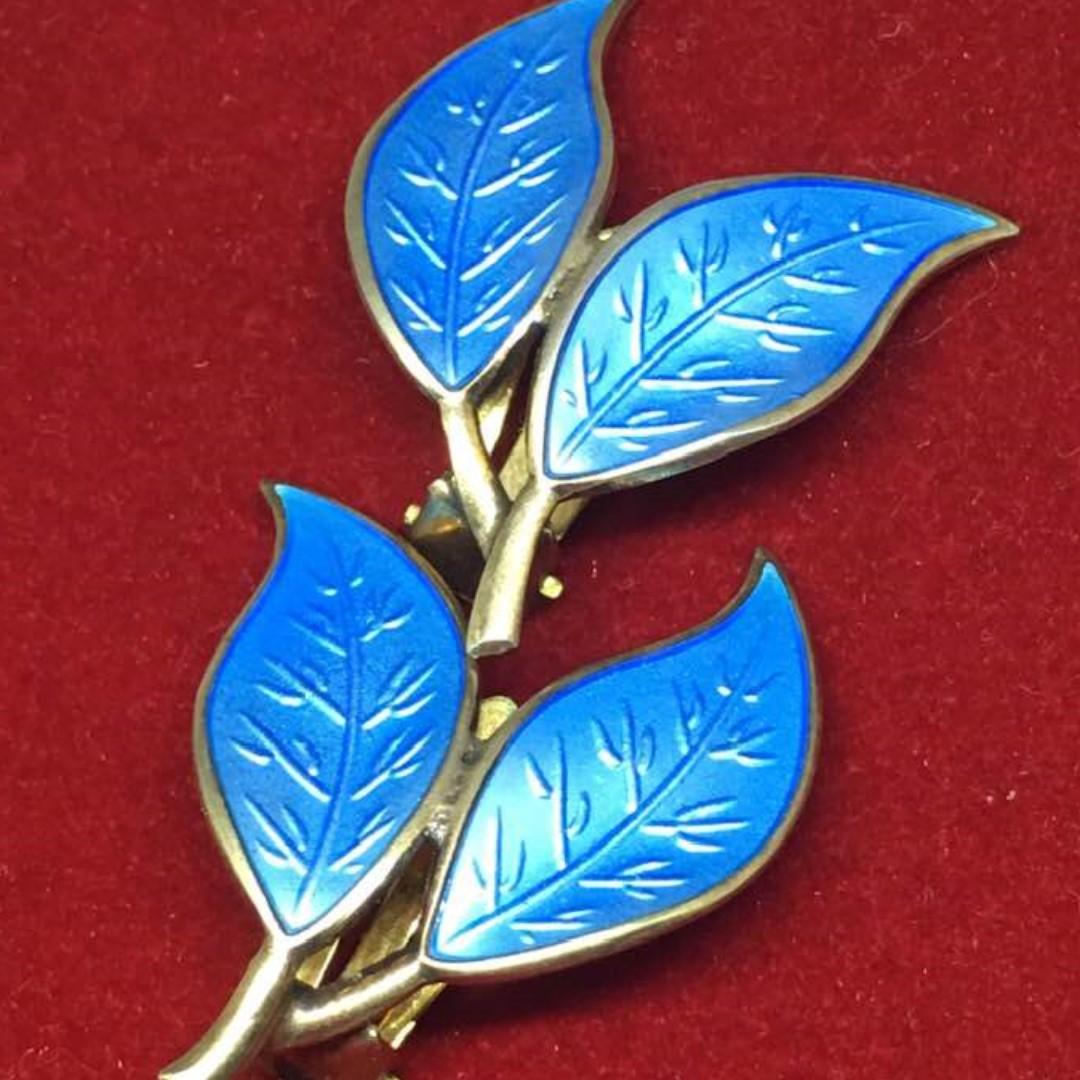 David Andersen Sterling White Enamel Birch Leaf Earrings – Flotsam from  Michigan Vintage