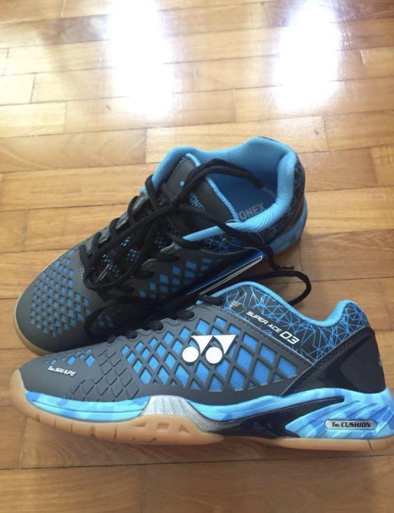 Yonex Badminton Shoes Super Ace 03 Grey Blue Women s Fashion Footwear Sneakers on Carousell