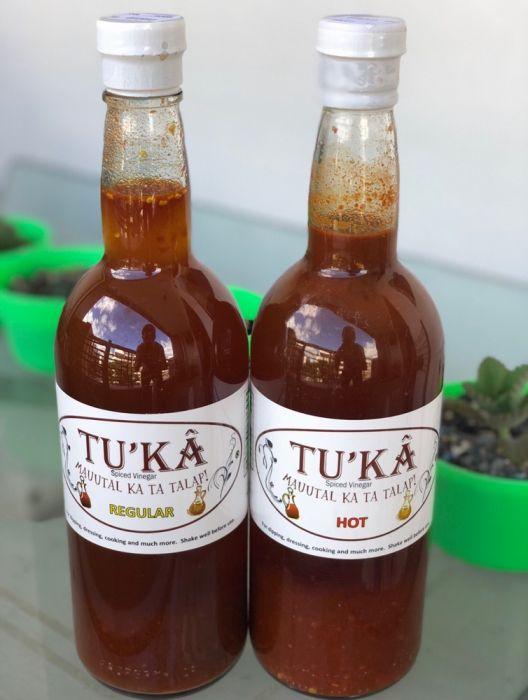 TUKA Spiced Vinegar (Category: Spice & Seasoning) located in Manila. Submitted by rnd.online (Listing ID 238554082, Image 2). Description: TU'KA. Spiced Vinegar. Mauutal ka ta talap! For dipping, dressing, cooking and much more! Murang mura lang. Regular - ₱170.00/bottle Hot - ₱180.00/bottle 750ml/bottle Discounted price for retailers, minimum of 24 bottles per order. For orders, please contact 09178980276. #tuka #tukaph #vinegar #sellerph #spice