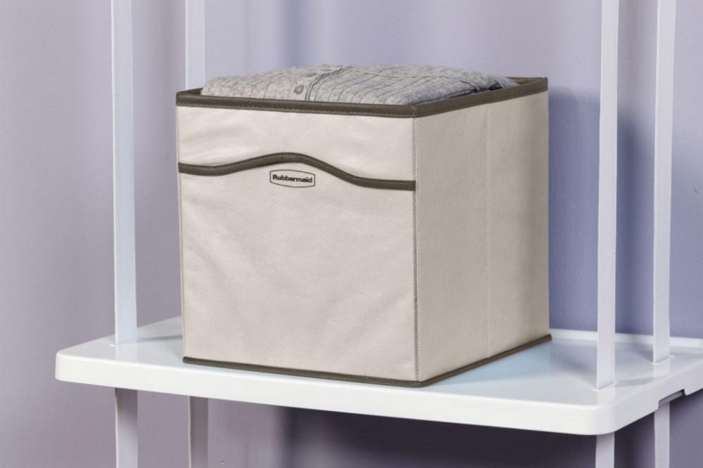 Rubbermaid Closet Helper Max Add-On Organizer (Category: Shelves, Cabinets & Racks) located in San Pedro. Submitted by ms.ayan (Listing ID 238556334, Image 2). Description: Add shelving and hang space No tools required for installation or assembly Telescoping rod extends between 24" and 48" wide to fit your space Works with existing wood or wire shelves Includes 4 fabric cubbies for extra organization Includes (8) 12" Shelves Shipping Option: LBC