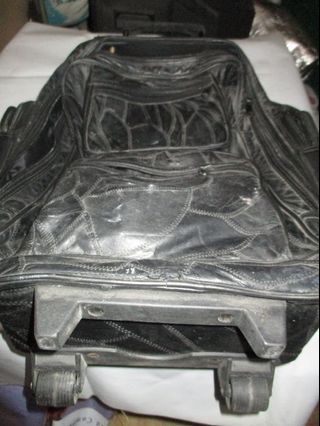 travel bag small black leather