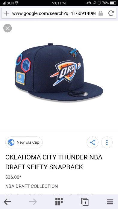 Brand New NEW ERA Oklahoma cap (Category: Caps & Hats) located in Manila. Submitted by shepags (Listing ID 238576074, Image 2). Description: Brand New! New Era 950 Oklahoma Thunder NBA Draft cap Selling for 1.5k. Slightly negotiable if kunin agad. Meet-up/pick-up: Boni Ave or near Mandaluyong Cityhall (Mon-Sat 10am-5pm) SM Molino (Bacoor, Cavite) (Mon-Sat 8pm).