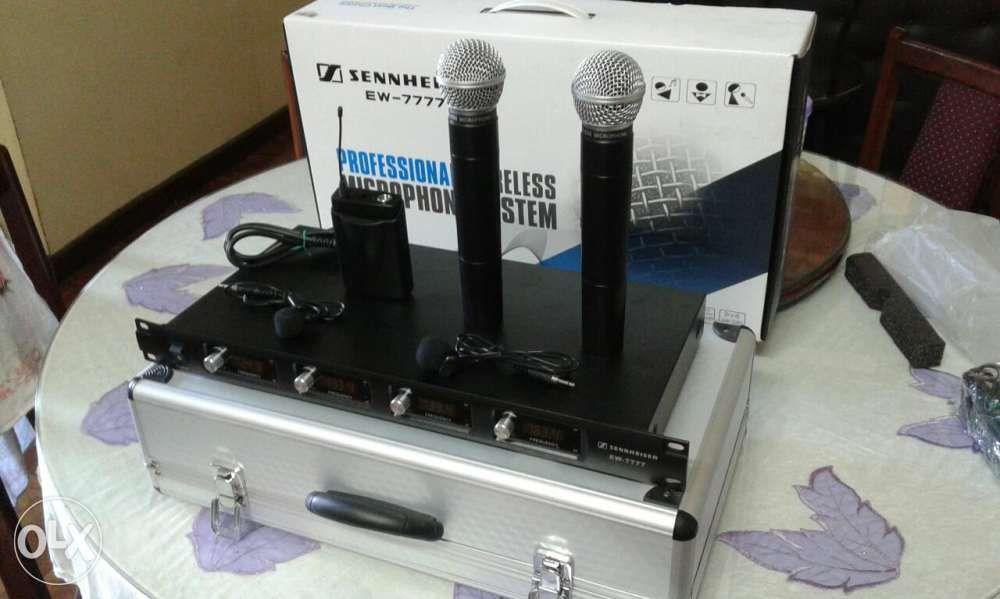 Sennheiser UHF Professional Wireless Microphone (Category: Microphones) located in Makati City. Submitted by johnycaraccesorries (Listing ID 238576398, Image 2). Description: Sennheizer UHF Professional Microphone Wireless With 2pcs Handheld Microphone With 2pcs Lapel Microphone ( Clip Type ) Working range 50 meters With Frequency Digital Display 2pcs 9V Battery and 4pcs Double AA Battery EW-7777 P 6,800 EW-9999 P 7,300 4pcs Handheld Microphone R