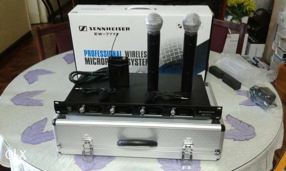Sennheiser UHF Professional Wireless Microphone (Category: Microphones) located in Makati City. Submitted by johnycaraccesorries (Listing ID 238576398, Image 3). Description: Sennheizer UHF Professional Microphone Wireless With 2pcs Handheld Microphone With 2pcs Lapel Microphone ( Clip Type ) Working range 50 meters With Frequency Digital Display 2pcs 9V Battery and 4pcs Double AA Battery EW-7777 P 6,800 EW-9999 P 7,300 4pcs Handheld Microphone R