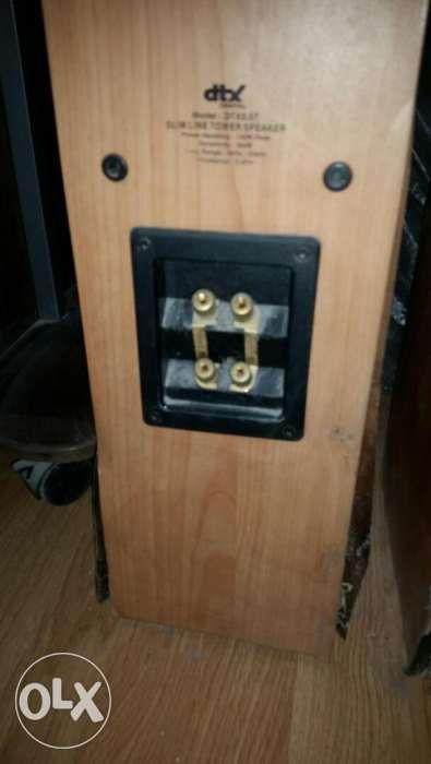 DTX Slimline Tower Speakers (Category: Soundbars, Speakers & Amplifiers) located in Paranaque City. Submitted by g.pedro (Listing ID 238581670, Image 3). Description: > DTX speaker system (1 pair) > Used iin home theater > Problem: water damaged base of the baffle. > BF Homes Parañaque >Php 7K for the pair. >09177952771.