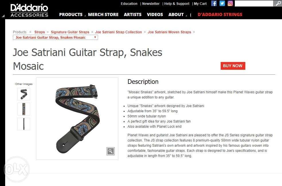 Guitar strap (Category: Musical Instruments) located in Dasmarinas. Submitted by raf.raf1 (Listing ID 238590299, Image 3). Description: D addario snake mosiac tubular nylon guitar strap condition 10/10 can pass as brand new .