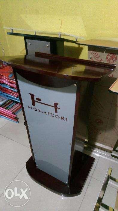 mahogany wood and acrylic combination rostrum lectern podium pulpit ...