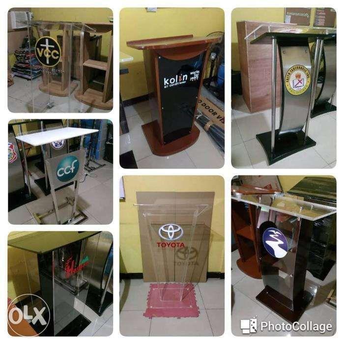 wood stainless acrylic podium lectern pulpit rostrum, Hobbies & Toys ...
