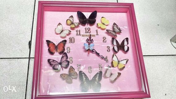 Real Butterflies Wall Clock