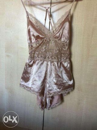 Forever21 lace and silk romper lingerie