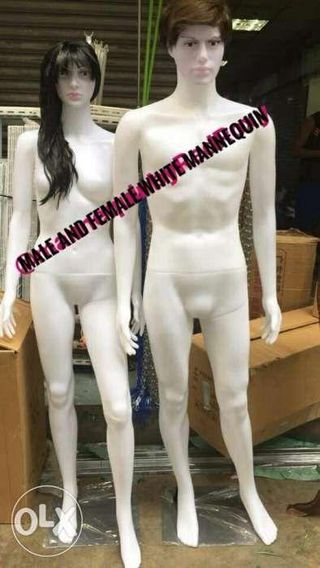 Mannequin Manequin Manekin Male n Female White Plastic