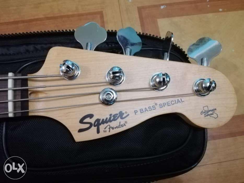 My bass is a P Bass Special, Squier by Fender, California Series, but