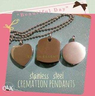 Cremation ash pendant Urn necklace Stainless steel