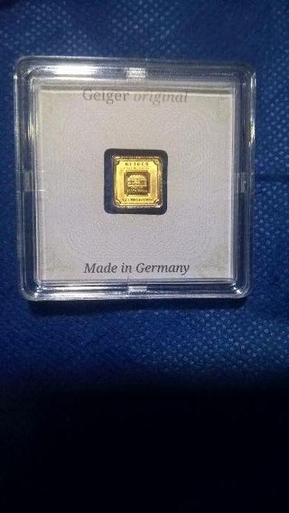 1gramm pure Gold bar with COA RARE Germany Schloss Gueldengossa