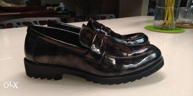 Dress shoes patent leather black shoes men size 85