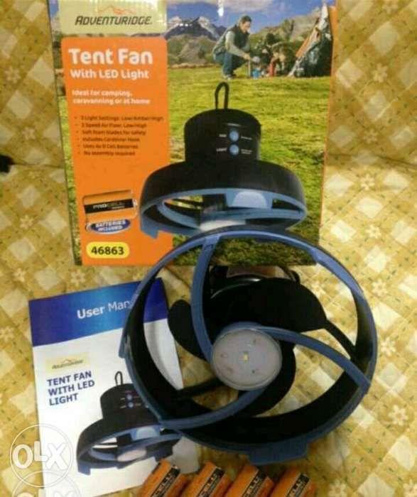 Adventuridge Camping Camp Tent Electric Battery Fan Light Flashlight