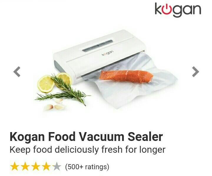 KOGAN Australia Vacuum Food Sealer with Vacuum Textured Plastic Bags