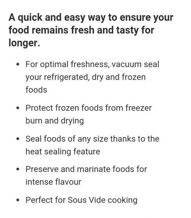 KOGAN Australia Vacuum Food Sealer with Vacuum Textured Plastic Bags