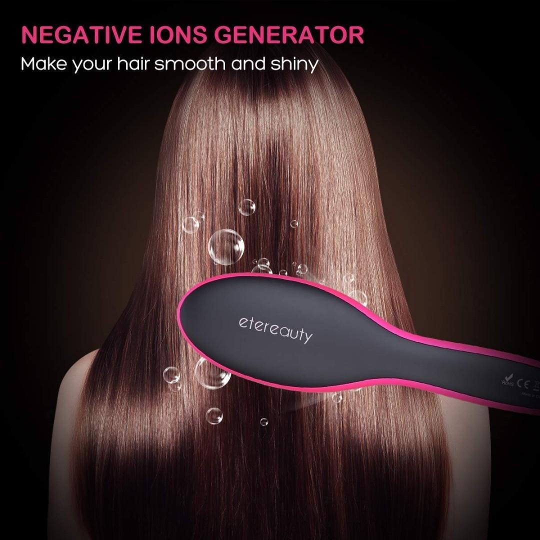 0125 ETEREAUTY Ceramic Hair Straightening Brush Hair Straightener Beauty Personal Care Hair on Carousell