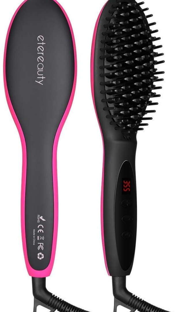 0125 ETEREAUTY Ceramic Hair Straightening Brush Hair Straightener Beauty Personal Care Hair on Carousell