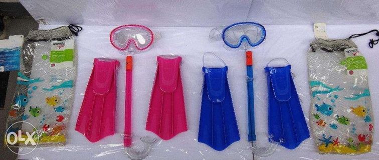 Speedo Dive Snorkel Set Kids Discovery Mask Snorkel Fin Ages 3-8 NewUSA