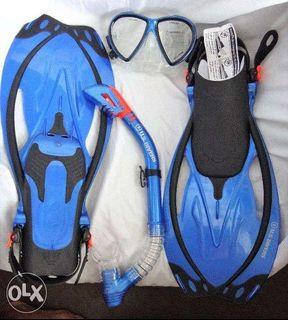 US Divers Snorkel Set Adult Premium Indigo Bali Small-Medium Blue NewUSA