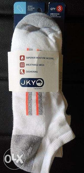 JKY by Jockey 3Pack Sport No Show Socks White NewUSA