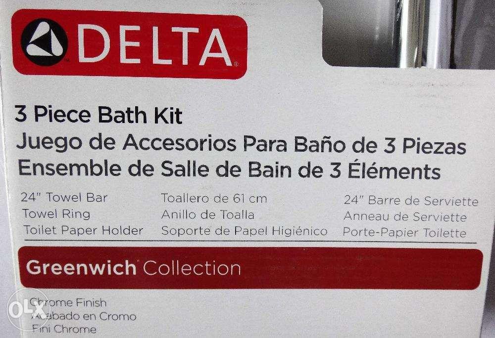 Delta 3 Piece Bath Kit Greenwich Collection Chrome Finish NewUSA