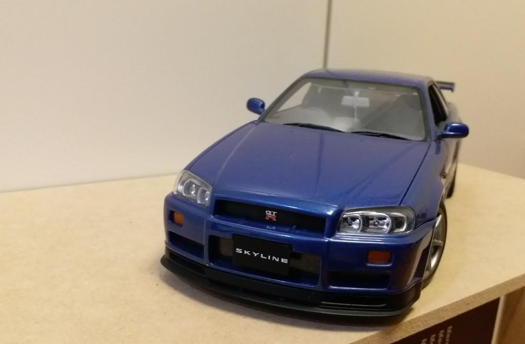 1 18 Autoart 日產nissan Skyline Gtr34 Vspec Bayside Blue 興趣及遊戲 收藏品及紀念品 明星周邊 Carousell